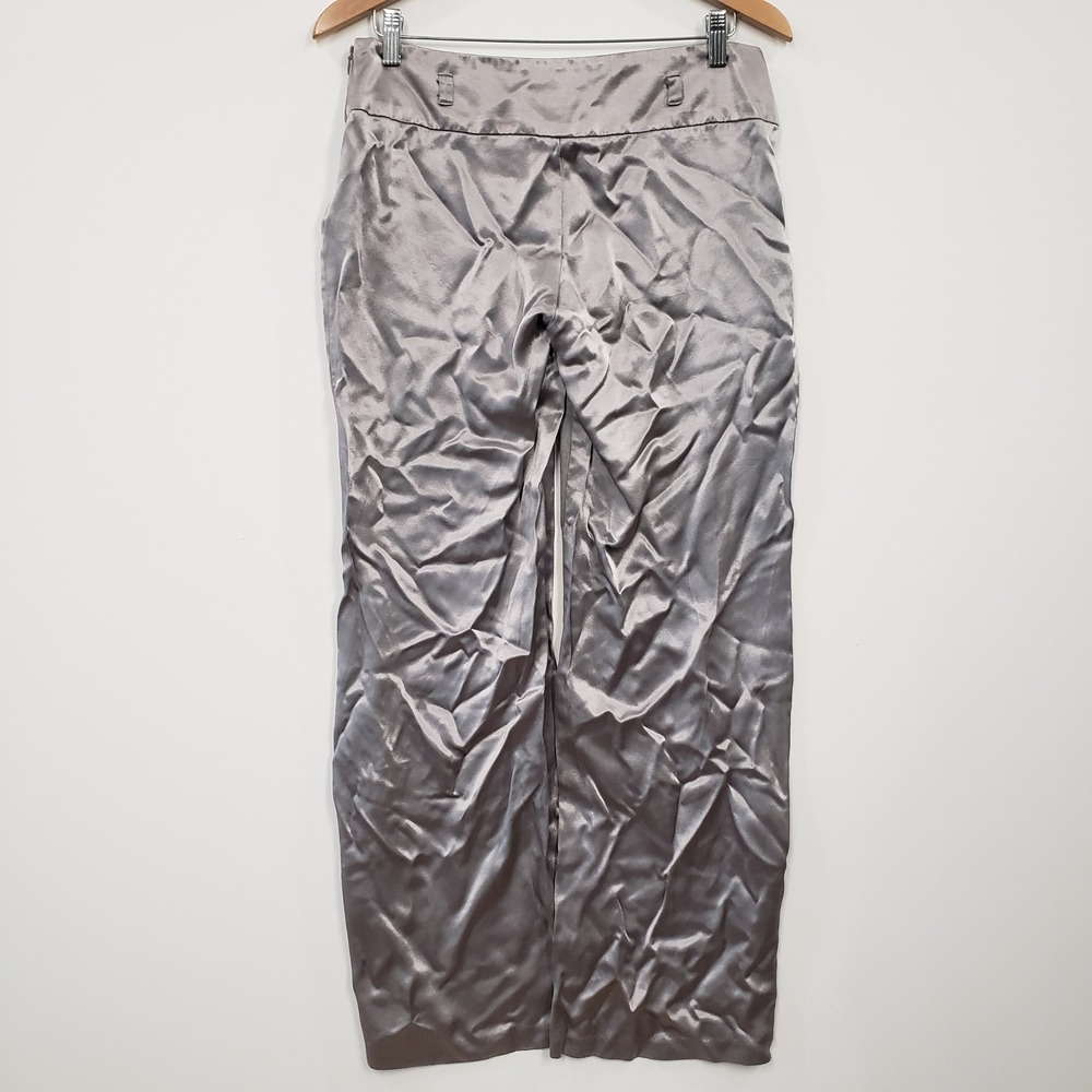 Vintage Wet Seal Mimi Chica Silver Satin Wide Leg Pants Y2K Size 13 Party Glam - Picture 2 of 7